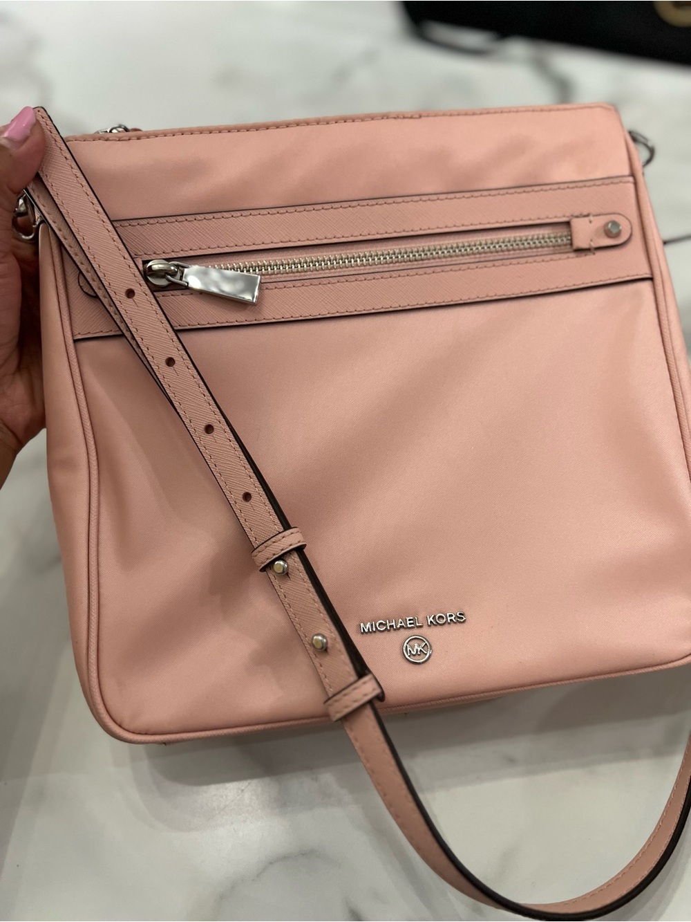 Michael Kors Blush Pink Leather Crossbody Bag
